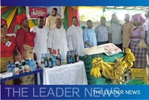 The parish priest Rev. Fr. Ben Oparaugo with some members of the station church.